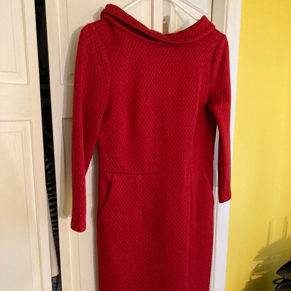 Boden Dresses & Skirts - Boden - US 6 - Red Mod Office Chic Collared Dress with Pockets